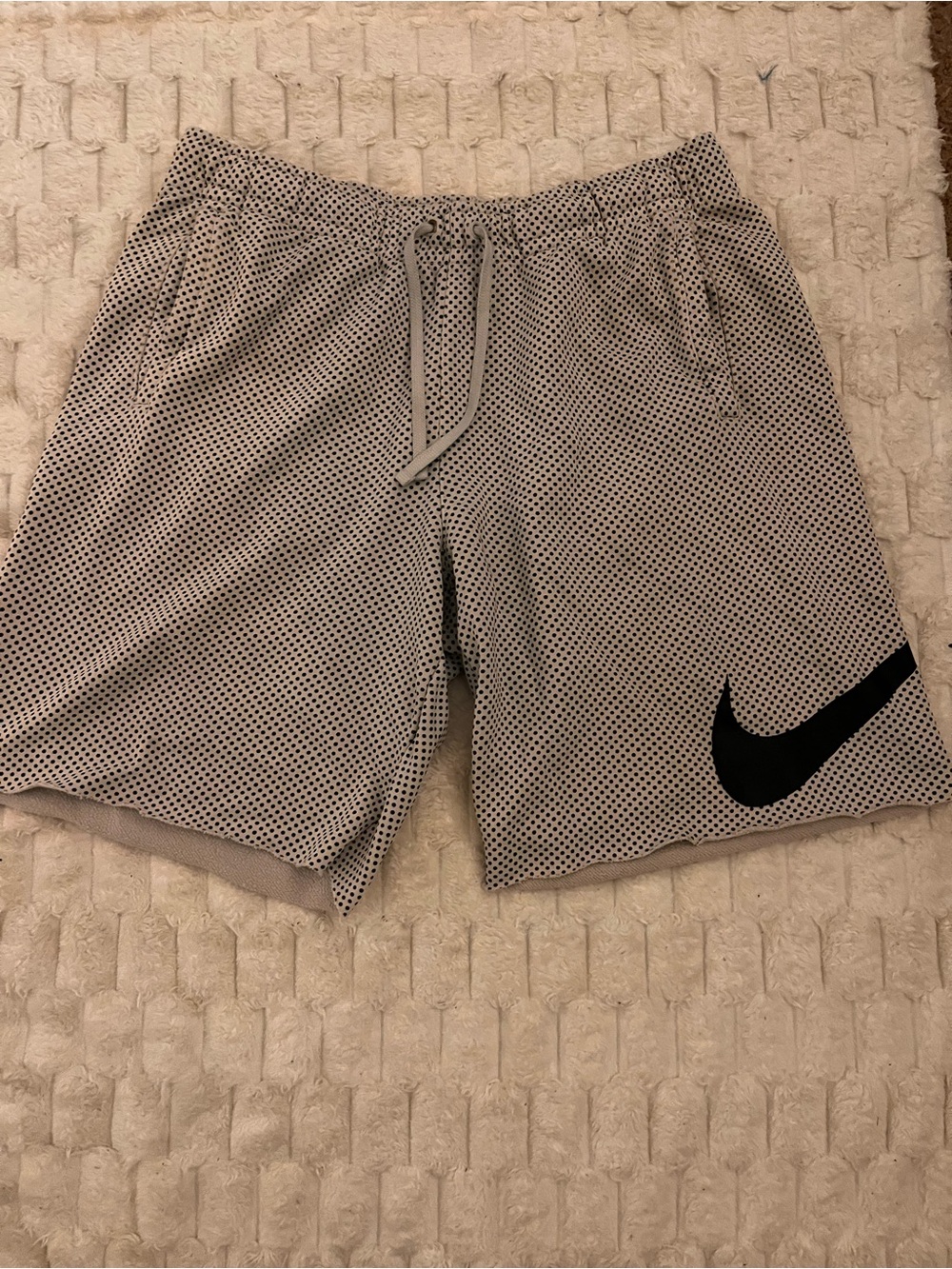 Nike Men’s Gray Mesh Athletic Shorts with Black Swoosh